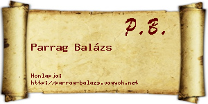 Parrag Balázs névjegykártya